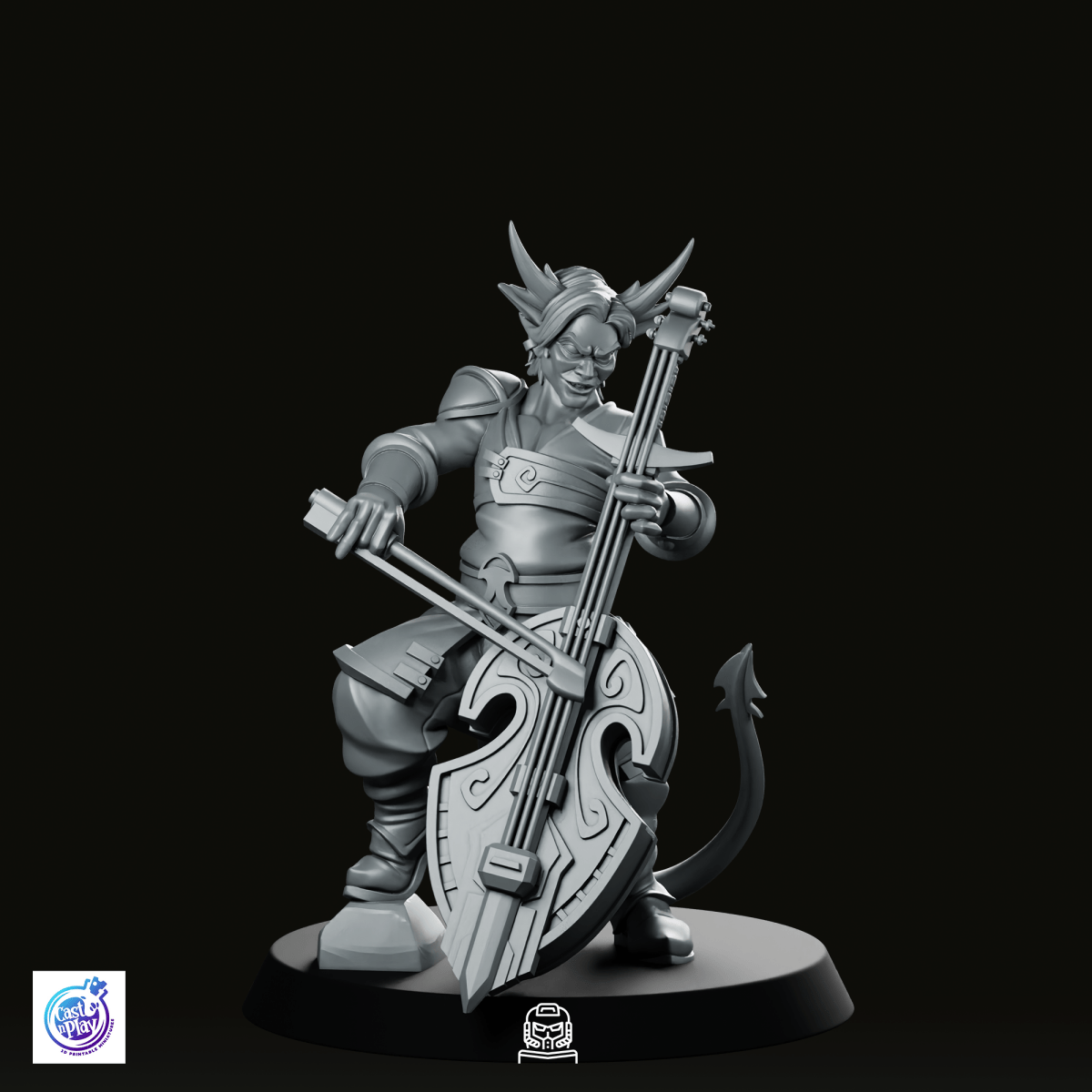 Tiefling Cello Bard Miniature - CastNPlay - We Print Miniatures