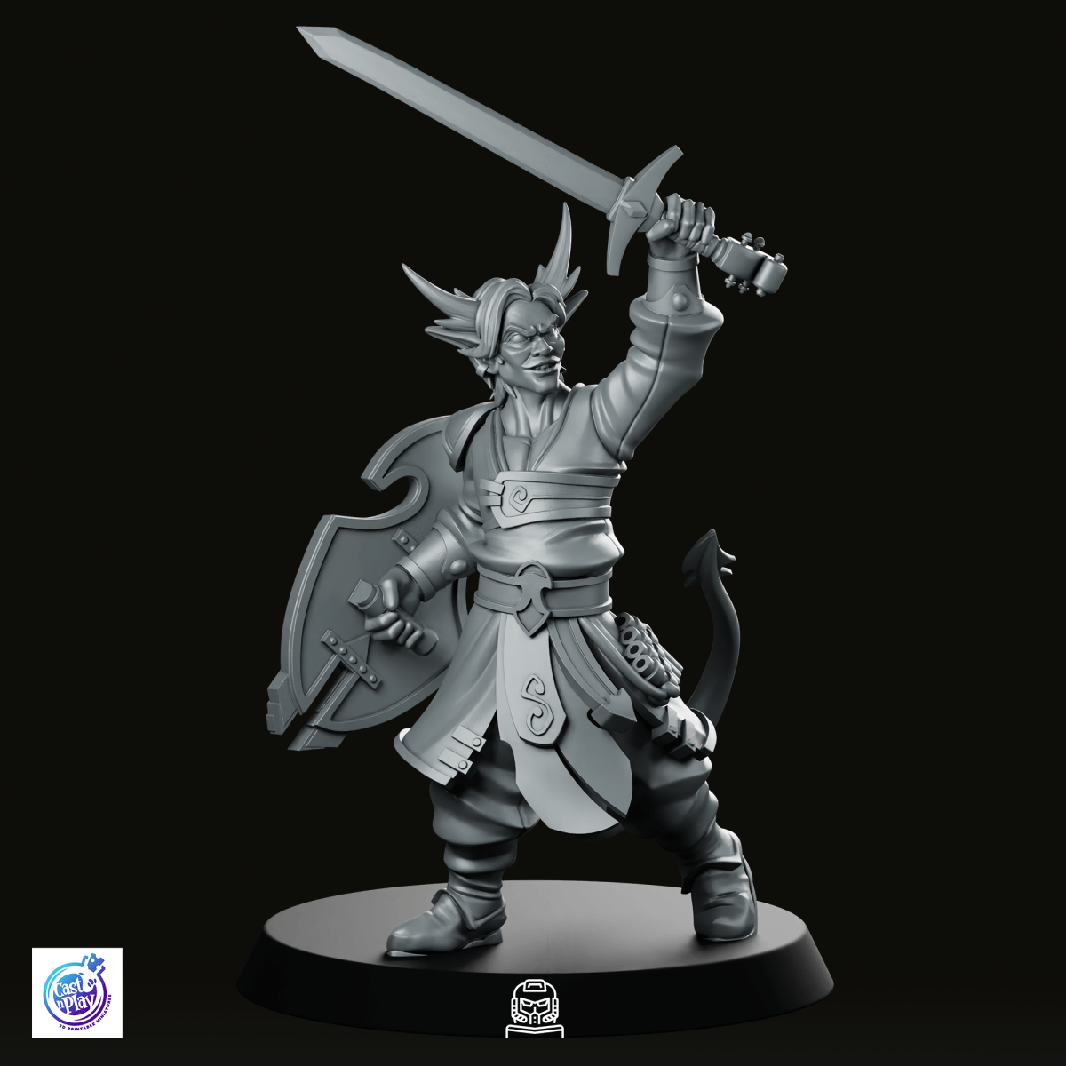 Tiefling Sword Fighter Miniature - CastNPlay - We Print Miniatures