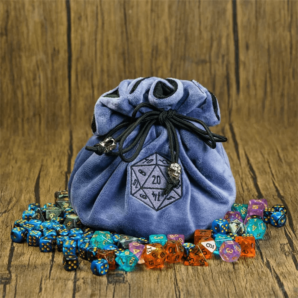 Velvet Vault | Super - Soft Large Dice Bag | Blue - Tabletop Dominion - We Print Miniatures