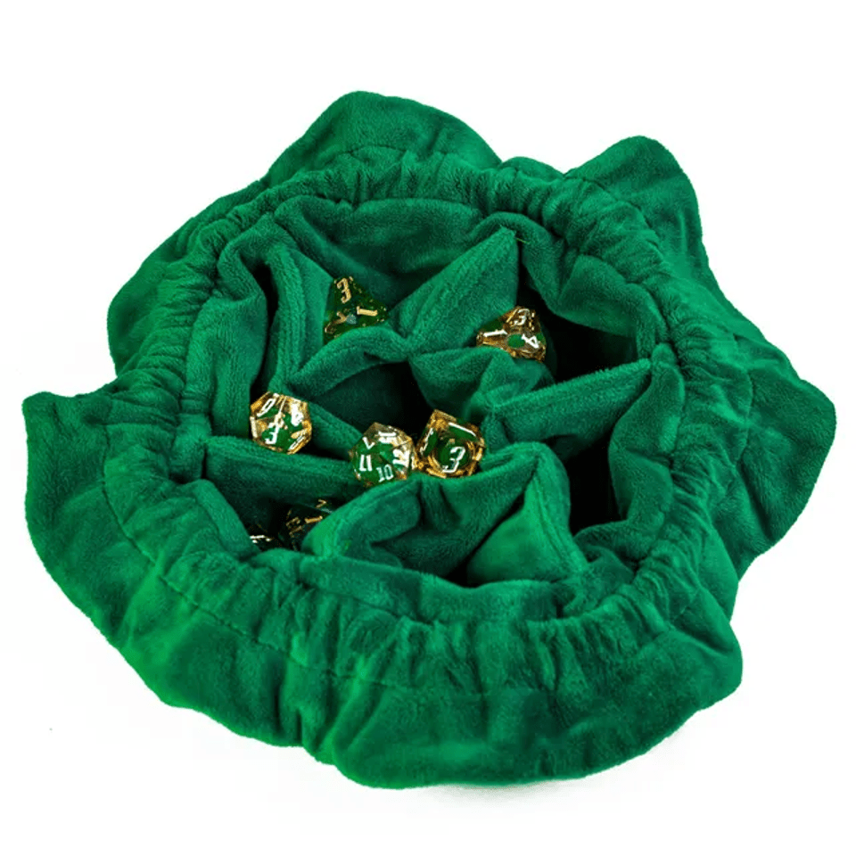 Velvet Vault | Super - Soft Large Dice Bag | Green - Tabletop Dominion - We Print Miniatures