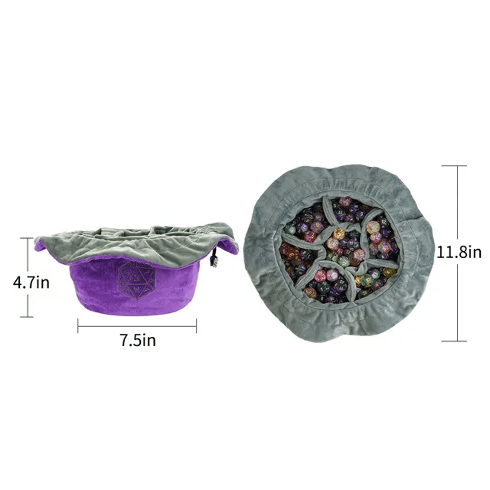 Velvet Vault | Super - Soft Large Dice Bag | Purple - Tabletop Dominion - We Print Miniatures