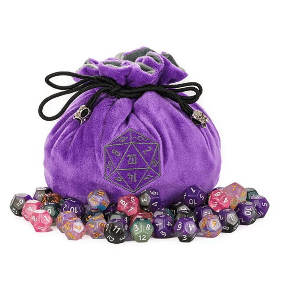 Velvet Vault | Super - Soft Large Dice Bag | Purple - Tabletop Dominion - We Print Miniatures