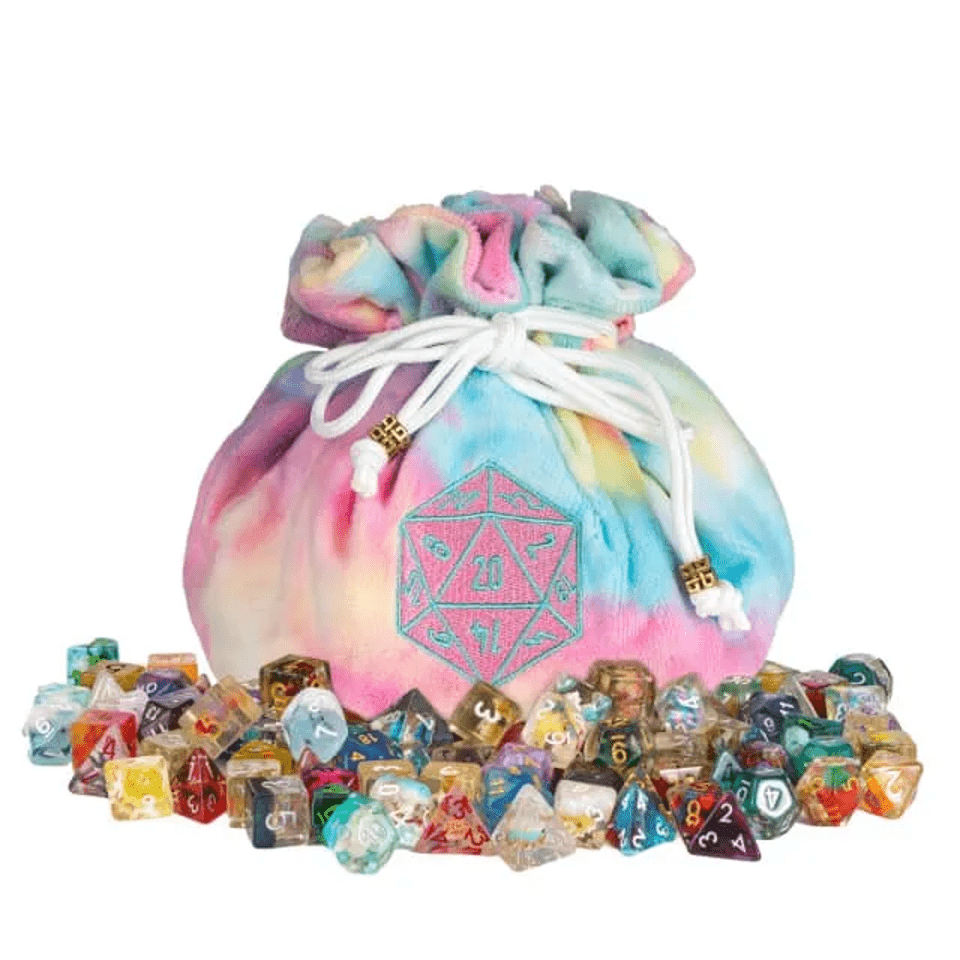Velvet Vault | Super - Soft Large Dice Bag | Rainbow - Tabletop Dominion - We Print Miniatures