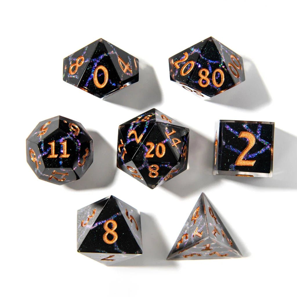 Violet Rift | Art Core Dice| 7 Piece Set - Tabletop Dominion - We Print Miniatures
