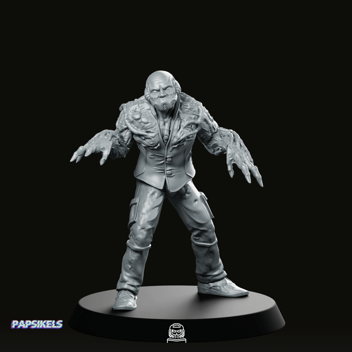 Voteless Squid Mind Zombie 3 Miniature - Papsikels Miniatures - We Print Miniatures