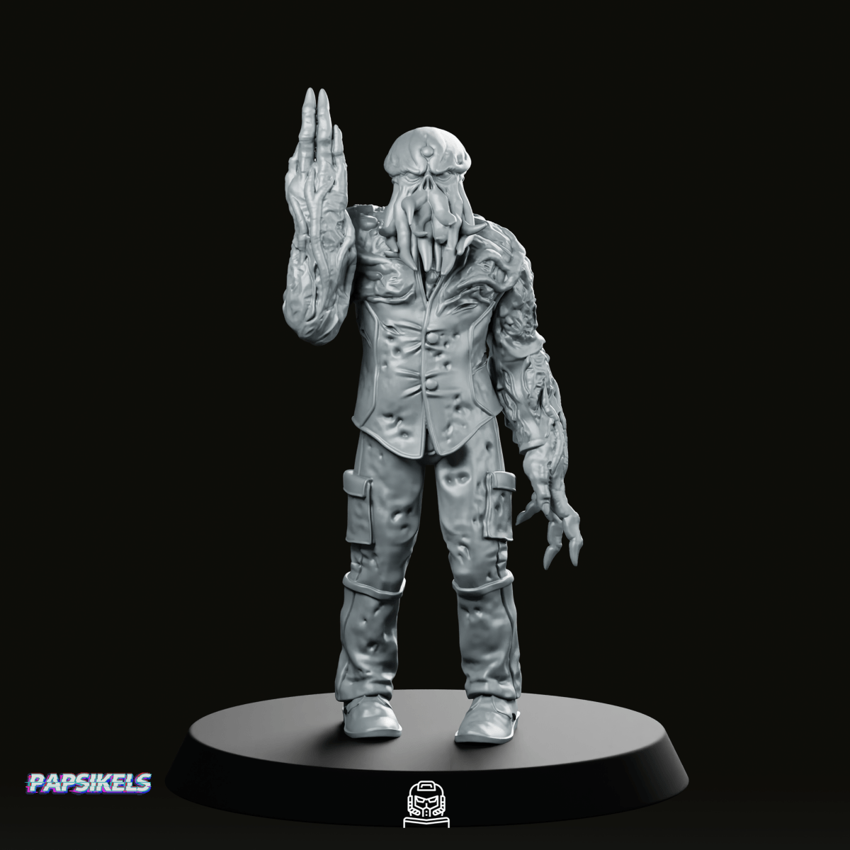 Voteless Squid Mind Zombie 4 Miniature - Papsikels Miniatures - We Print Miniatures