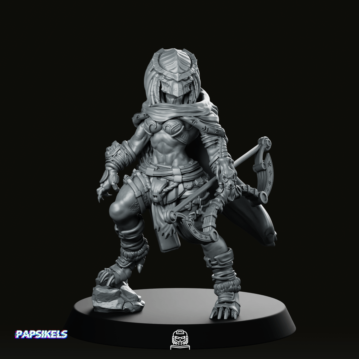 Widow Skull Hunter Ashili Miniature - Papsikels Miniatures - We Print Miniatures