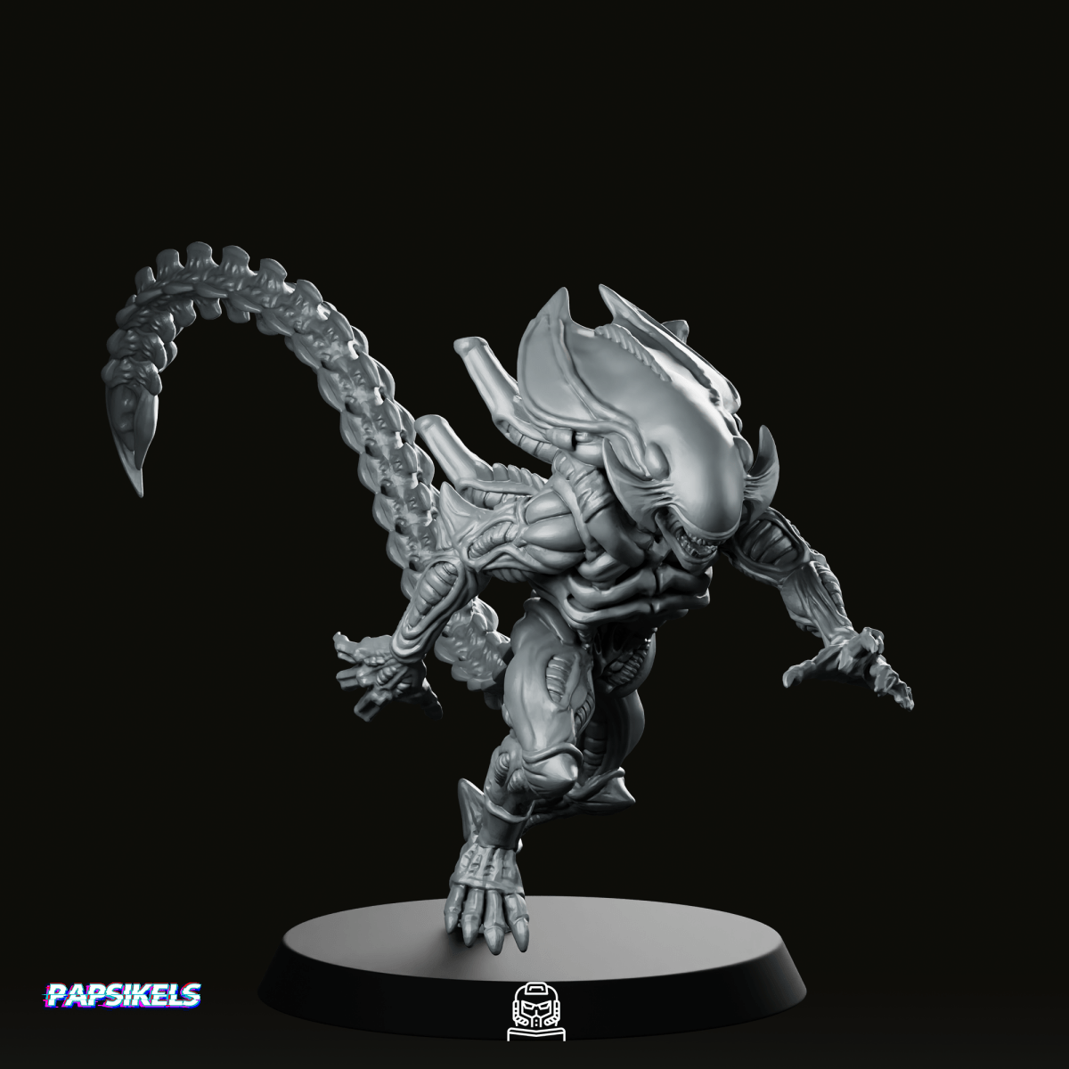 Xeno Brood Tyrant Fixed Miniature - Papsikels Miniatures - We Print Miniatures