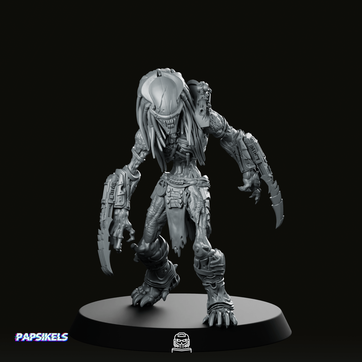 Zombie Serpent Skull Hunter Miniature - Papsikels Miniatures - We Print Miniatures