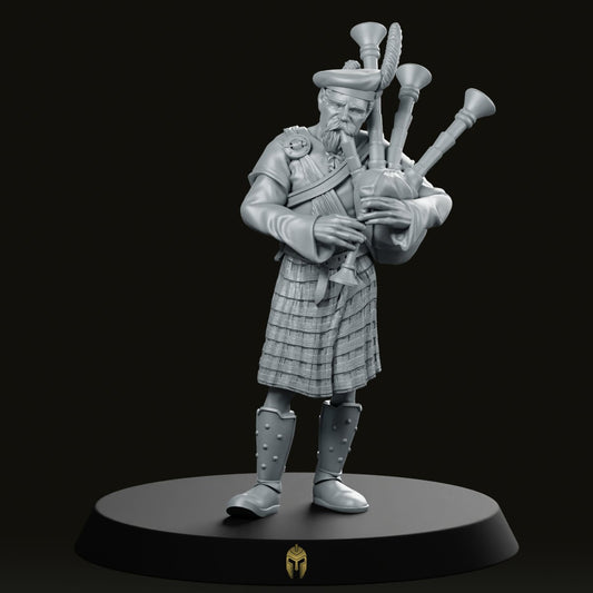 Clansman Musician Miniature - We Print Miniatures -The Printing Goes Ever On
