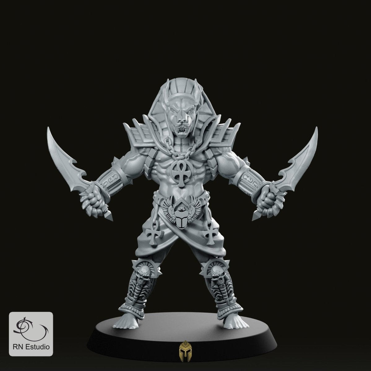 Egyptian Anubti warrior with daggers Miniature - We Print Miniatures