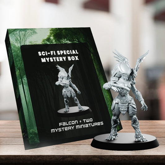 Falcon + 2 Mystery Resin Miniatures Special - We Print Miniatures -We Print Miniatures