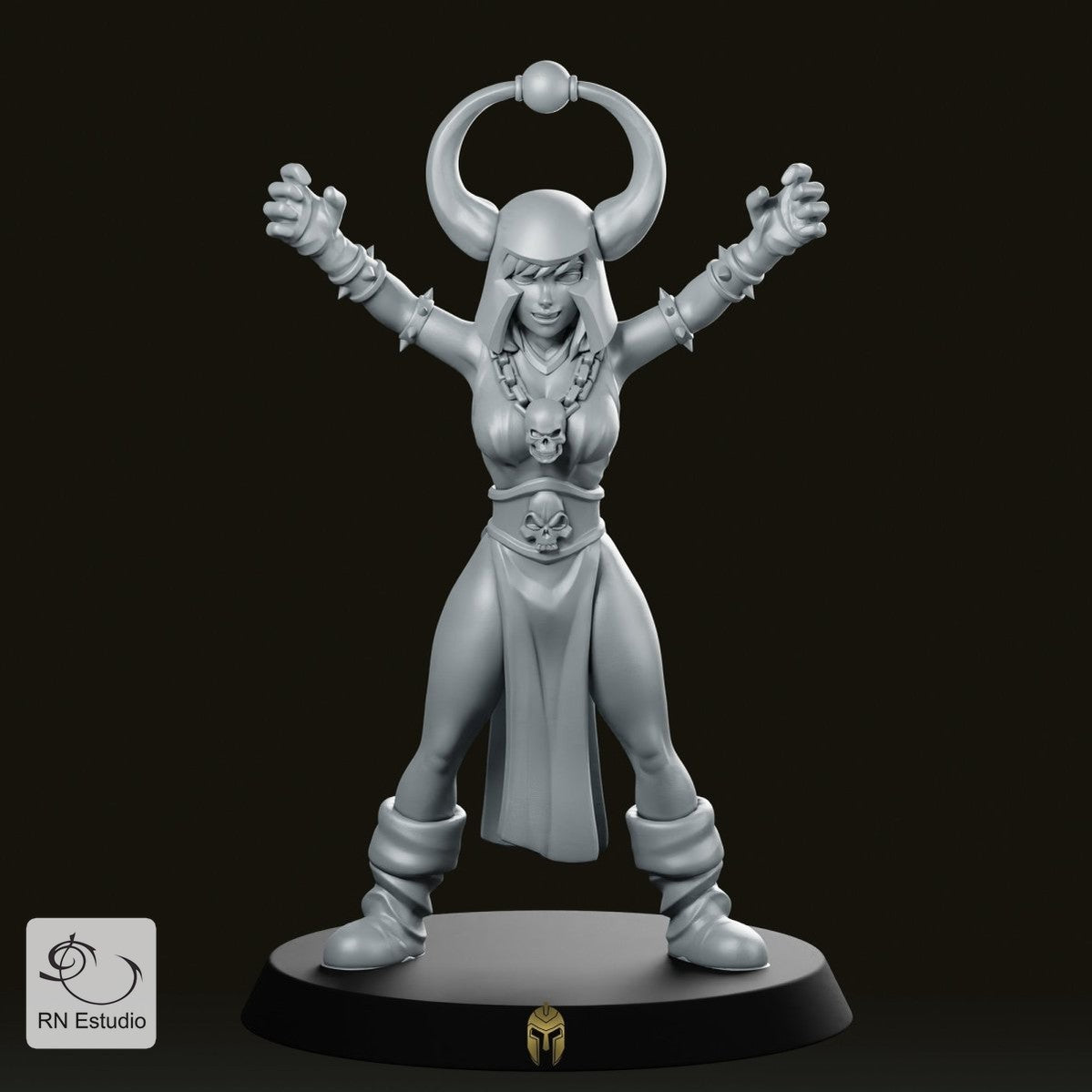 Fantasy Dark Sorceress Female Miniature - We Print Miniatures -RN Estudio