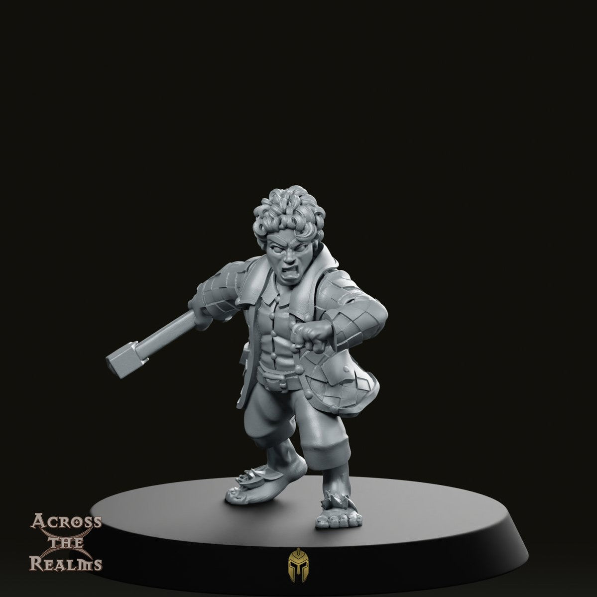 Halfling Strongman 1 Miniature - We Print Miniatures -Across The Realms