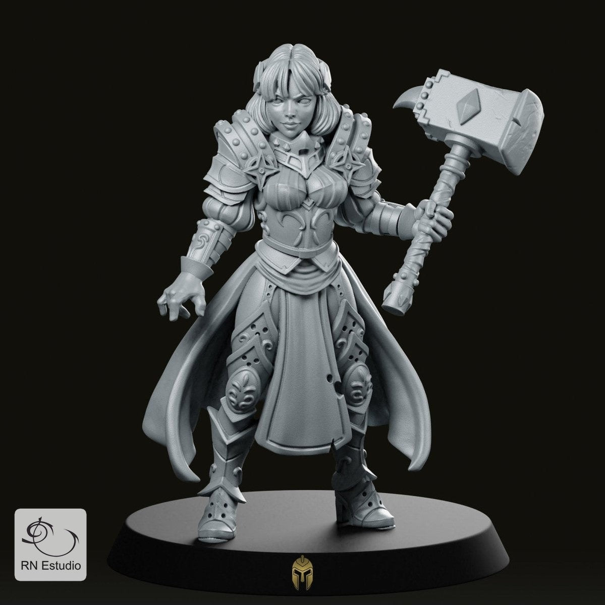 Paladin Maryka Fantasy Miniature - We Print Miniatures -RN Estudio