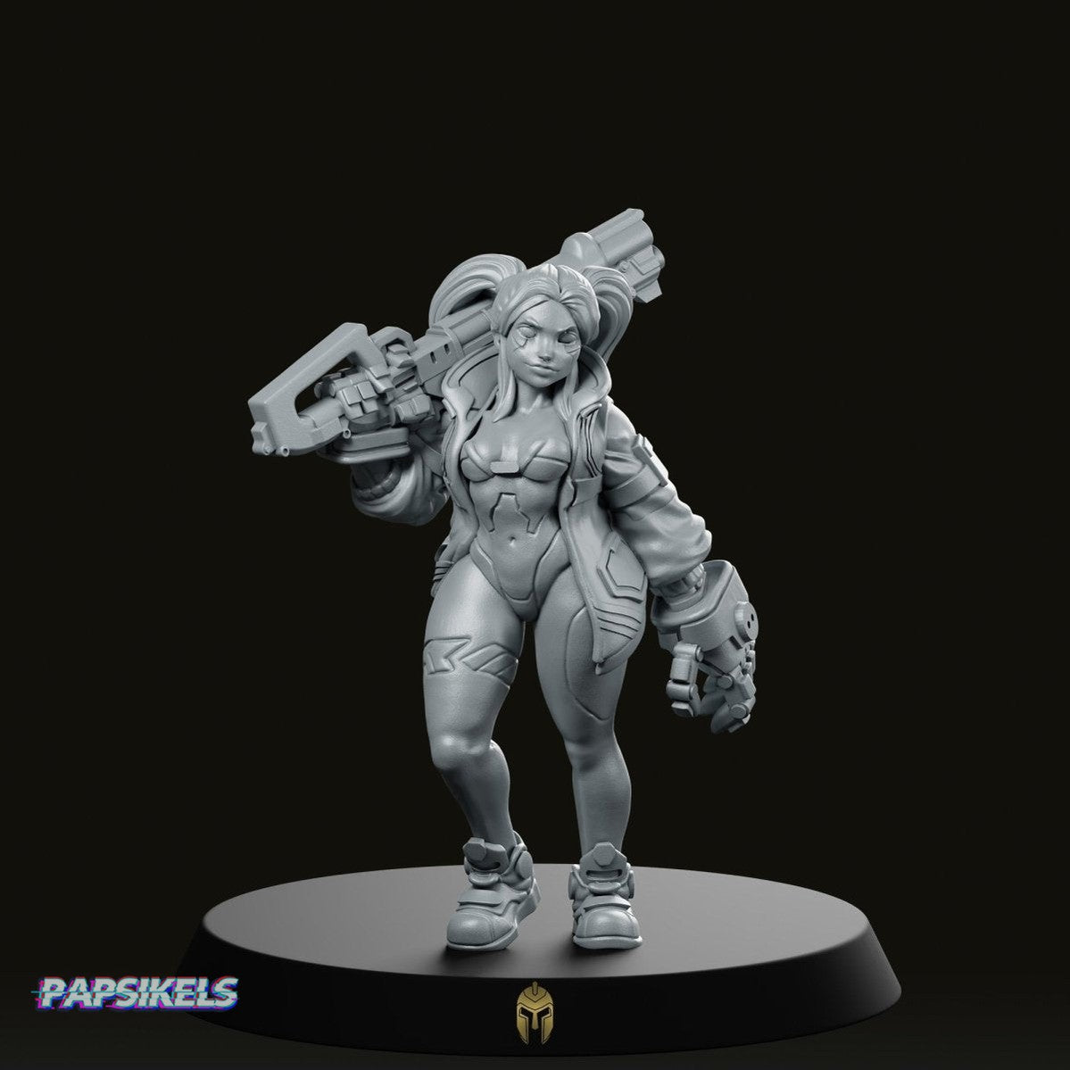 Rebekie Wears Dee Jacket Scifi Miniature - We Print Miniatures -Papsikels Miniatures