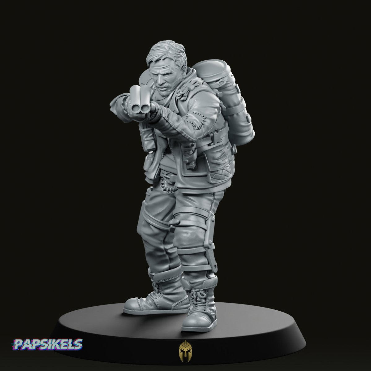 Wasteland Road Officer Sam Hardy Miniature - We Print Miniatures -Papsikels Miniatures