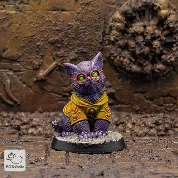 Wizard Gaton Mage Cat Miniature - We Print Miniatures -RN Estudio