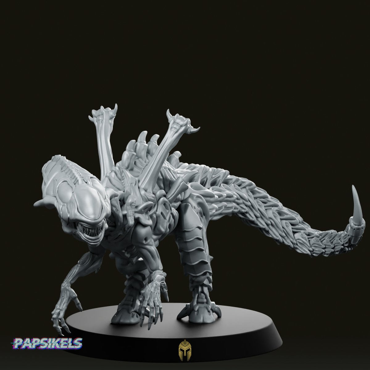 Xeno Parasaurolop Alien Miniature - We Print Miniatures -Papsikels Miniatures