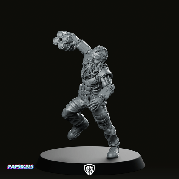 Cyber Dwarf Alchemist 3 Miniature - We Print Miniatures