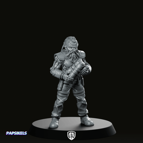 Cyber Dwarf Alchemist Miniature - We Print Miniatures