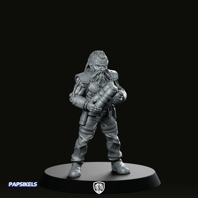 Cyber Dwarf Alchemist Miniature - We Print Miniatures