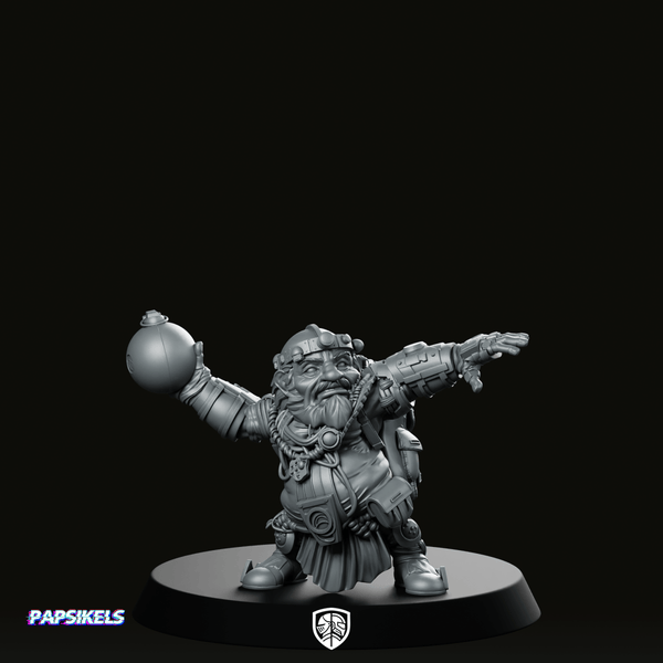 Cyber Dwarf Bomber 1 Miniature - We Print Miniatures