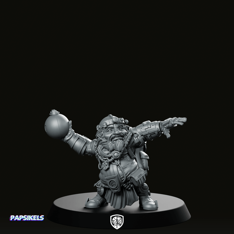 Cyber Dwarf Bomber 1 Miniature - We Print Miniatures