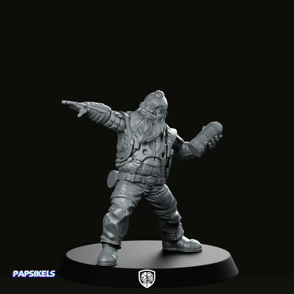 Cyber Dwarf Thrower 1 Miniature - We Print Miniatures