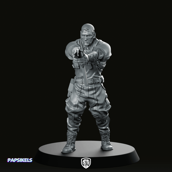 Cyberpunk Militia Gang Leader 2 Miniature - We Print Miniatures