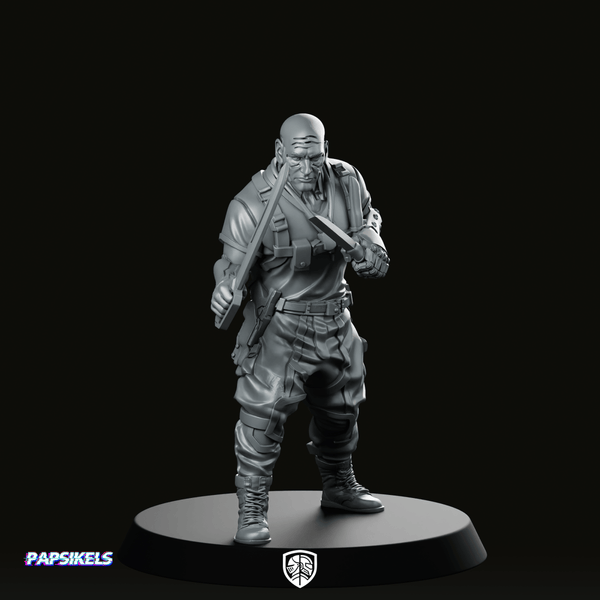 Cyberpunk Militia Gang Leader 3 Miniature - We Print Miniatures