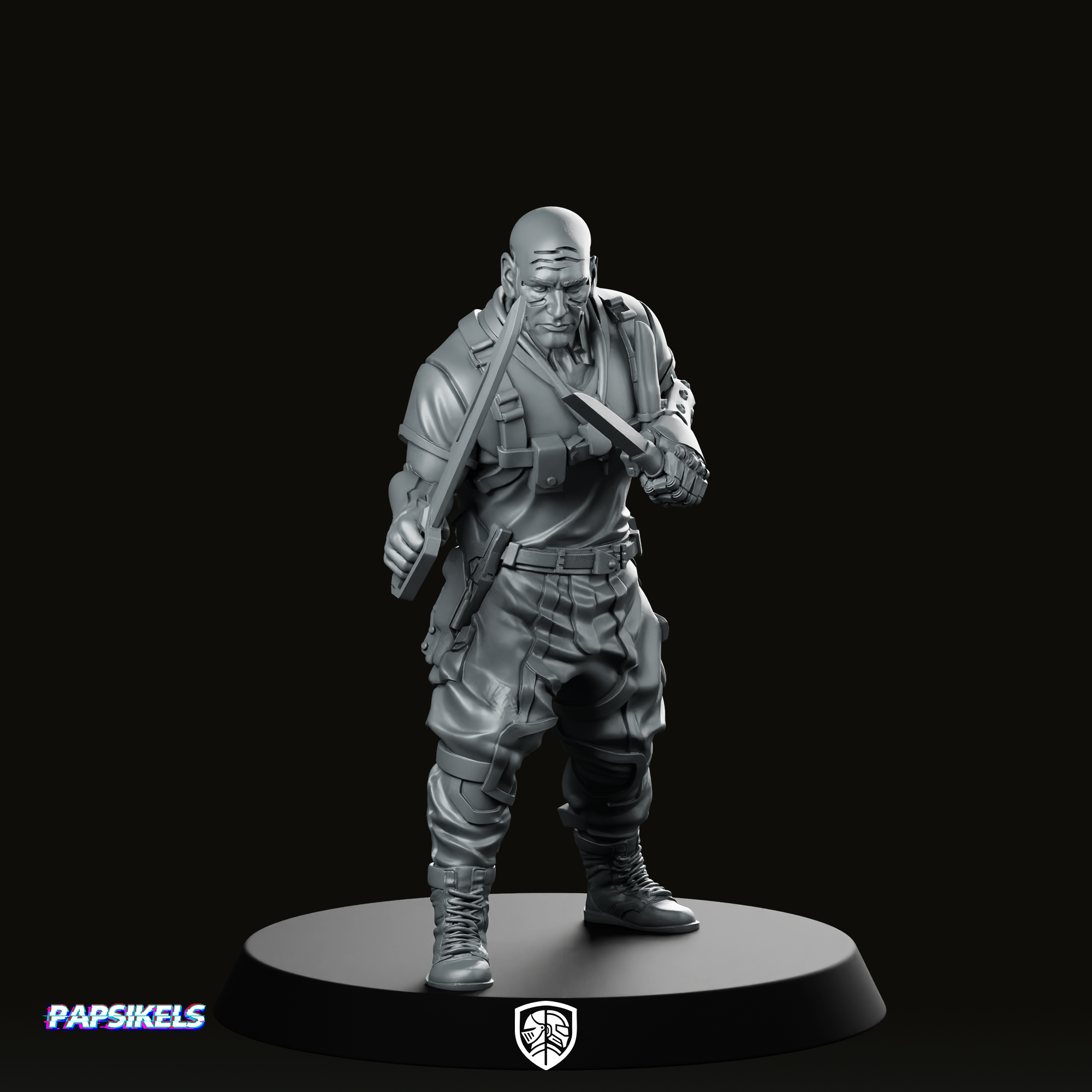 Cyberpunk Militia Gang Leader 3 Miniature