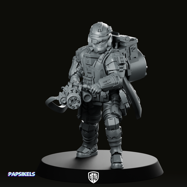 Democracy Trooper Rs40 Helljumper Heavygunner Miniature