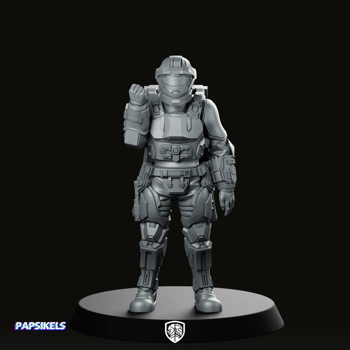 Democracy Troopers Recon Helljumper Salute Miniature - We Print Miniatures