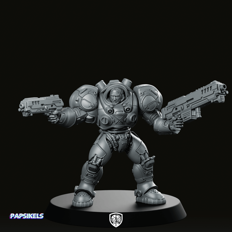 Human Power Armour Suit Space Marine John Winter Miniature - We Print Miniatures