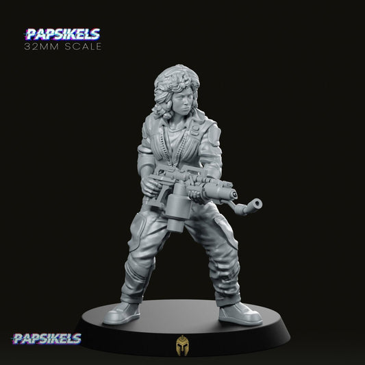 Aliens Lannie Misalouche – Flamethrower Specialist Sci-Fi Miniature - We Print Miniatures