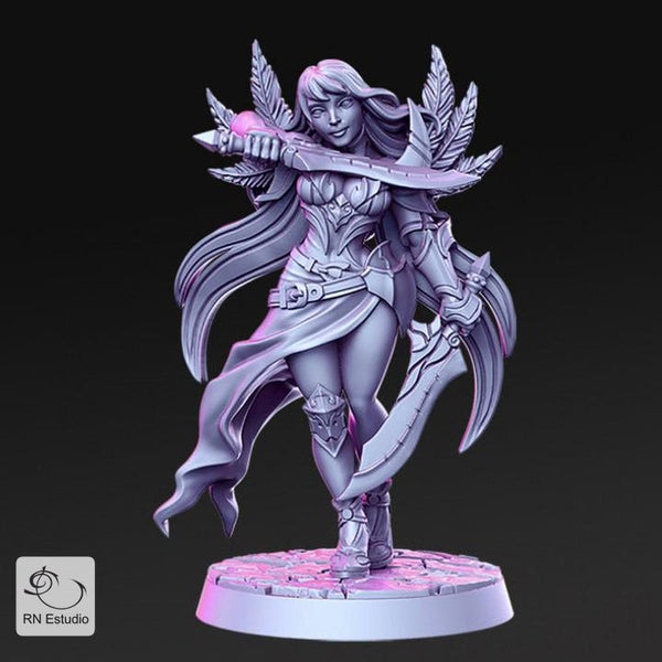 Assassin Valeen Blade Dancer – Fantasy Miniature for Dungeons and Dragons and Tabletop RPGs - We Print Miniatures