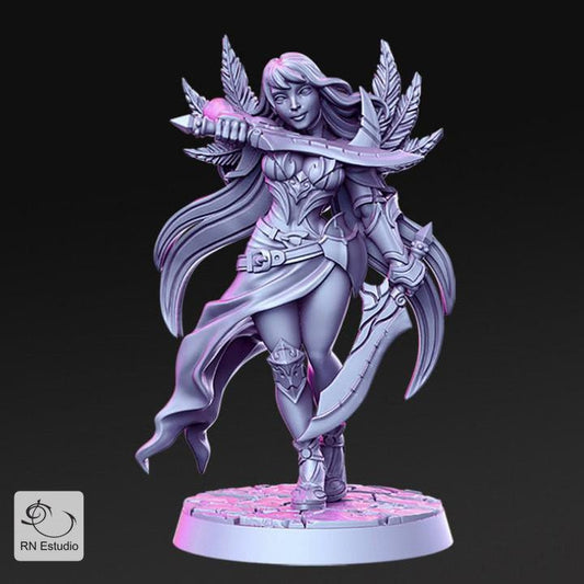Assassin Valeen Blade Dancer – Fantasy Miniature for Dungeons and Dragons and Tabletop RPGs - We Print Miniatures