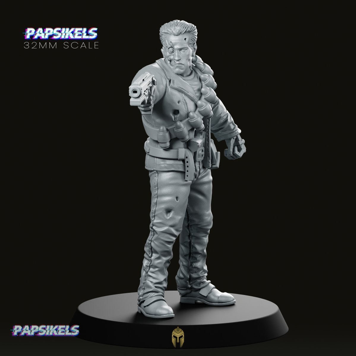 Barry McGuffin – Cyborg with Pistol Miniature - We Print Miniatures
