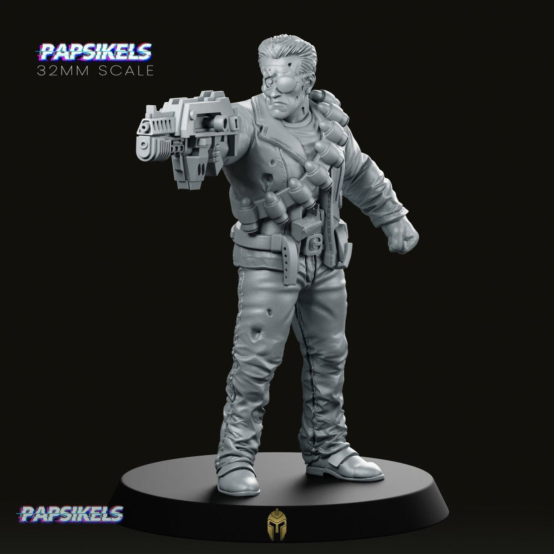 Barry McGuffin Cyborg with Rifle – The Relentless Warrior - We Print Miniatures