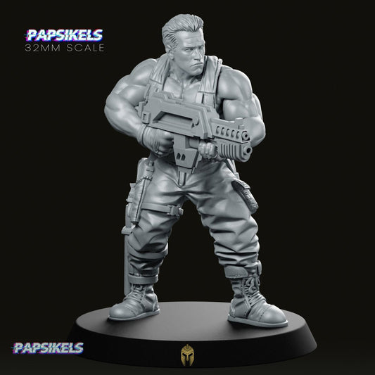 Barry McGuffin with Rifle – Sci-fi Mercenary Miniature - We Print Miniatures