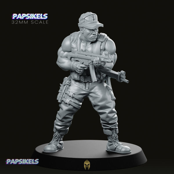 Colemin Abrahan with Machine Gun – Sci-fi Miniature - We Print Miniatures