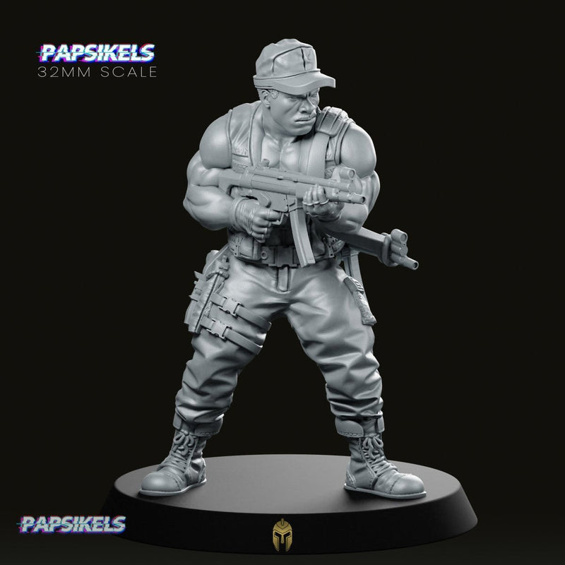 Colemin Abrahan with Machine Gun – Sci-fi Miniature - We Print Miniatures