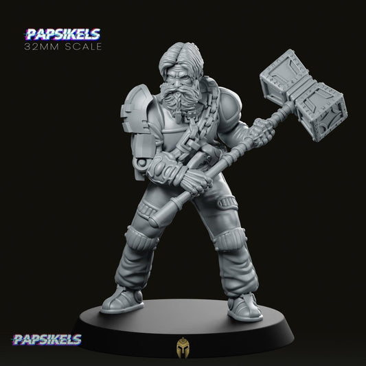 Cyber Viking Towr – Sci-Fi Miniature for Necromunda, Starfinder and Tabletop Games - We Print Miniatures