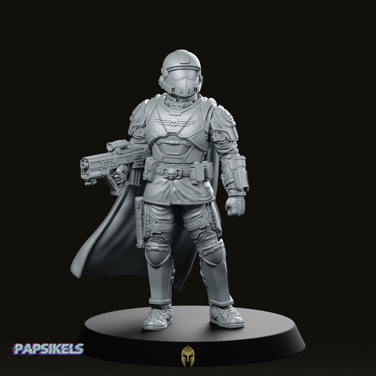 Democracy Trooper Helljumper A2 – Sci-Fi Miniature for Tabletop Wargames - We Print Miniatures