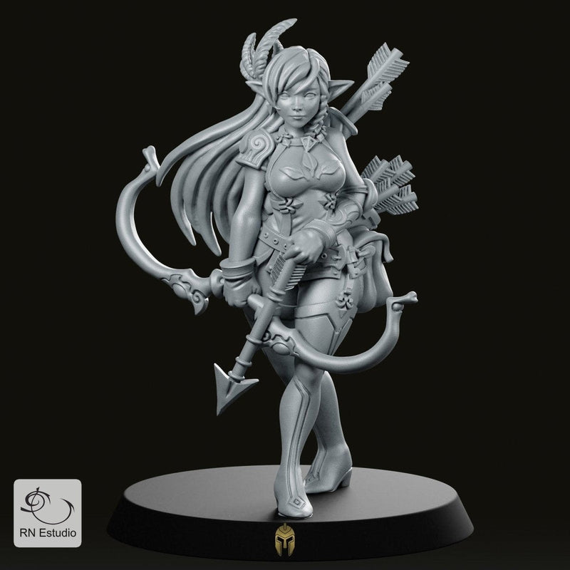 Elf Archer Elaina a deadly and elegant fantasy miniature - We Print Miniatures