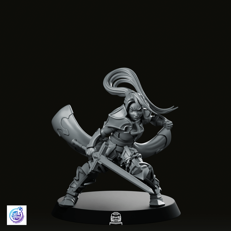 Fighter Dodging Miniature - We Print Miniatures