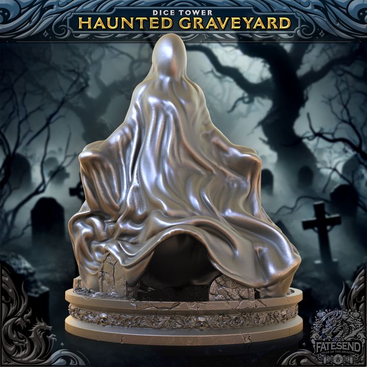 Haunted Graveyard Dice Tower – A Spine-Chilling Addition to Fantasy Tabletop Games - We Print Miniatures