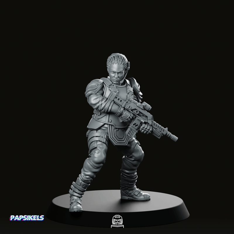 Human Colonial Marine Colonel Eula Hendricks 7 Miniature - We Print Miniatures