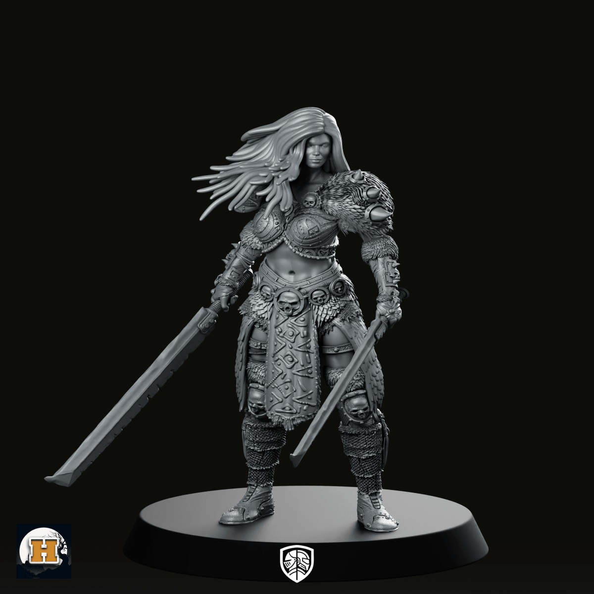 Lady Dindraine Swords Miniature - We Print Miniatures